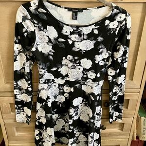 Forever 21 Black and White Floral Mini Dress